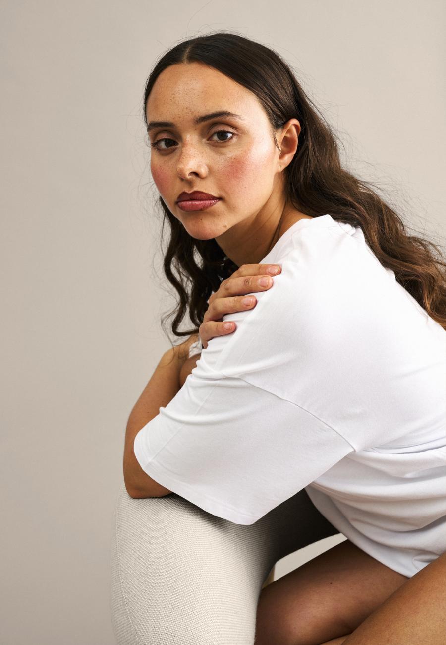 Oversize Tee | Bambusviskose | Weiß -JBS of Denmark Women