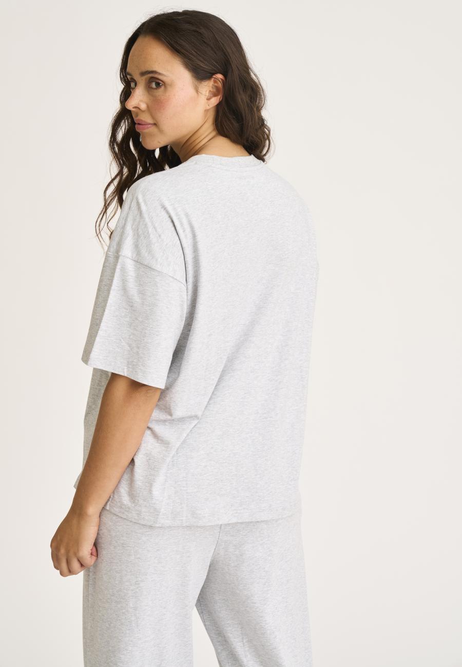 Oversize Tee | Bambusviskose | Hellgrau melange -JBS of Denmark Women
