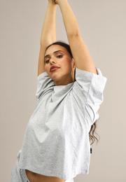 Oversize Tee | Bambusviskose | Hellgrau melange -JBS of Denmark Women