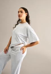 Oversize Tee | Bambusviskose | Hellgrau melange -JBS of Denmark Women