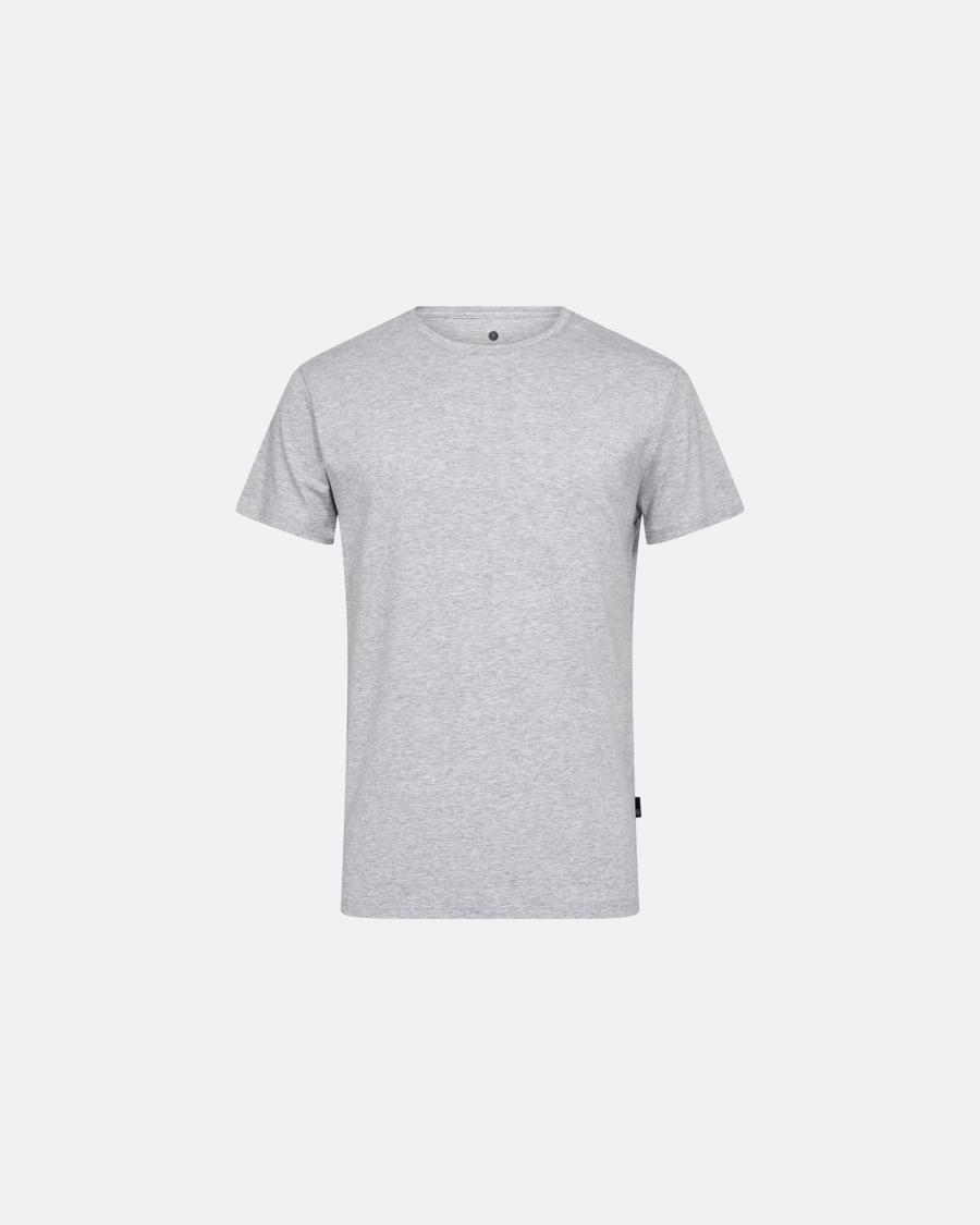 T-Shirt O-Ausschnitt | Bambusviskose | Hellgrau Melange -JBS of Denmark Men