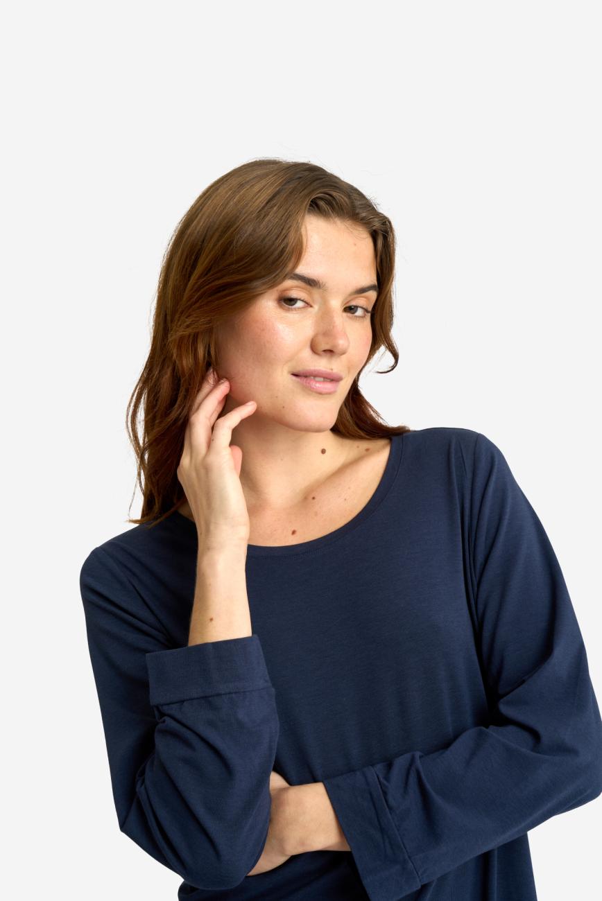 Big-Shirt, Langarm | Bambus-Viskose | navy -JBS of Denmark Women