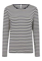 Langarm-Shirt, Ripp | Bambus-Viskose | blau gestreift -JBS of Denmark Women