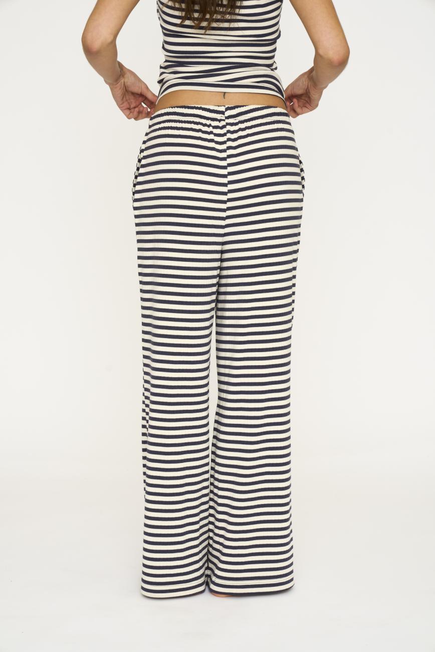 Loungehose, Ripp | Bambus-Viskose | blau gestreift -JBS of Denmark Women