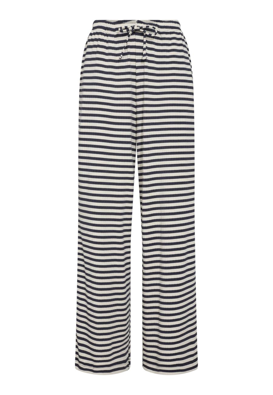 Loungehose, Ripp | Bambus-Viskose | blau gestreift -JBS of Denmark Women