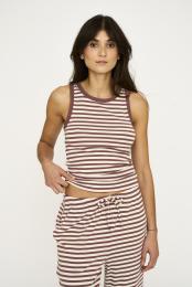 Tanktop, Ripp | Bambus-Viskose | dunkelrosa gestreift -JBS of Denmark Women