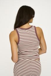 Tanktop, Ripp | Bambus-Viskose | dunkelrosa gestreift -JBS of Denmark Women