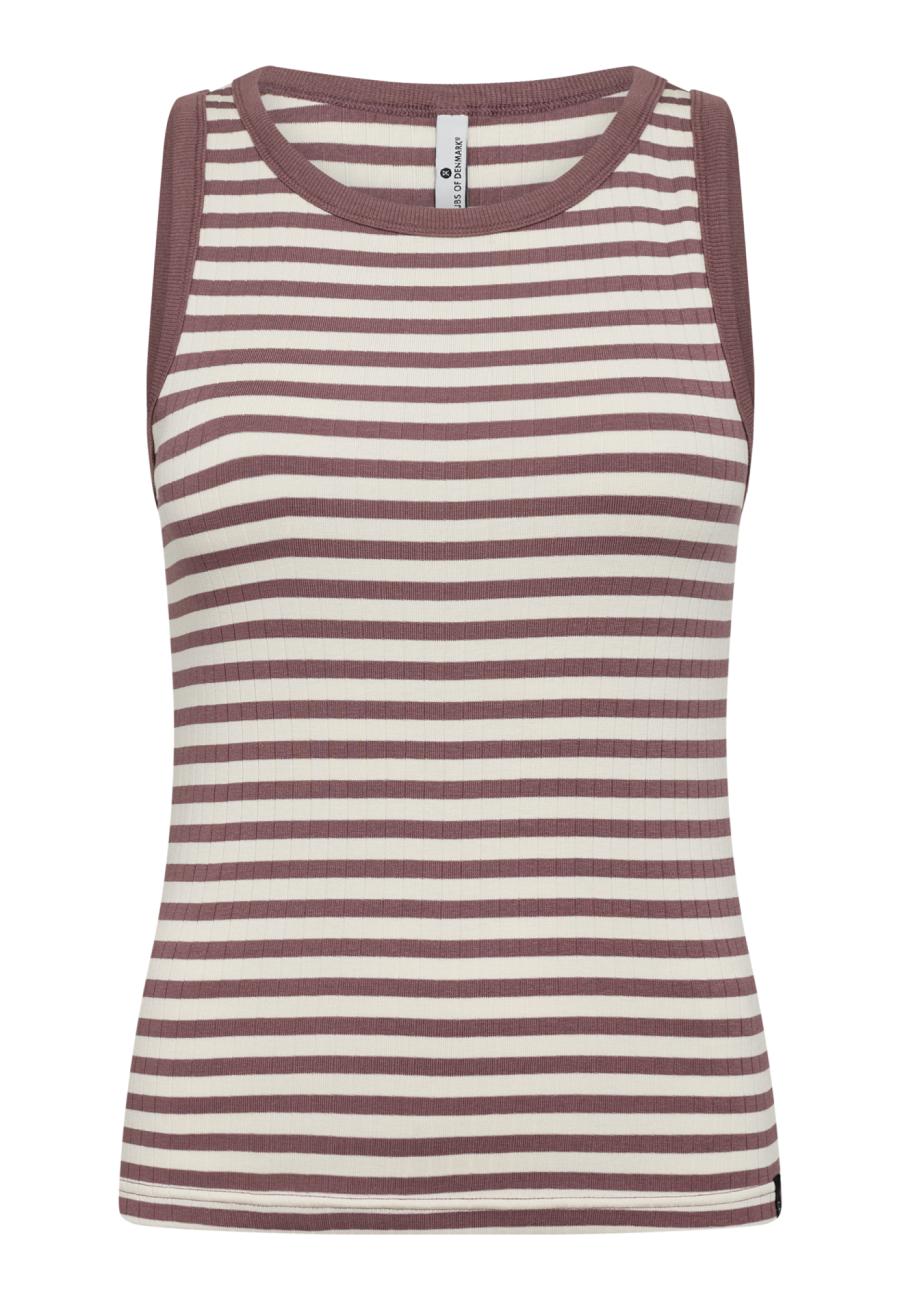 Tanktop, Ripp | Bambus-Viskose | dunkelrosa gestreift -JBS of Denmark Women