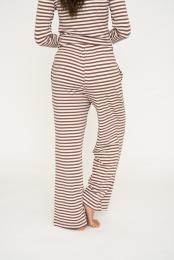 Loungehose, Ripp | Bambus-Viskose | dunkelrosa gestreift -JBS of Denmark Women