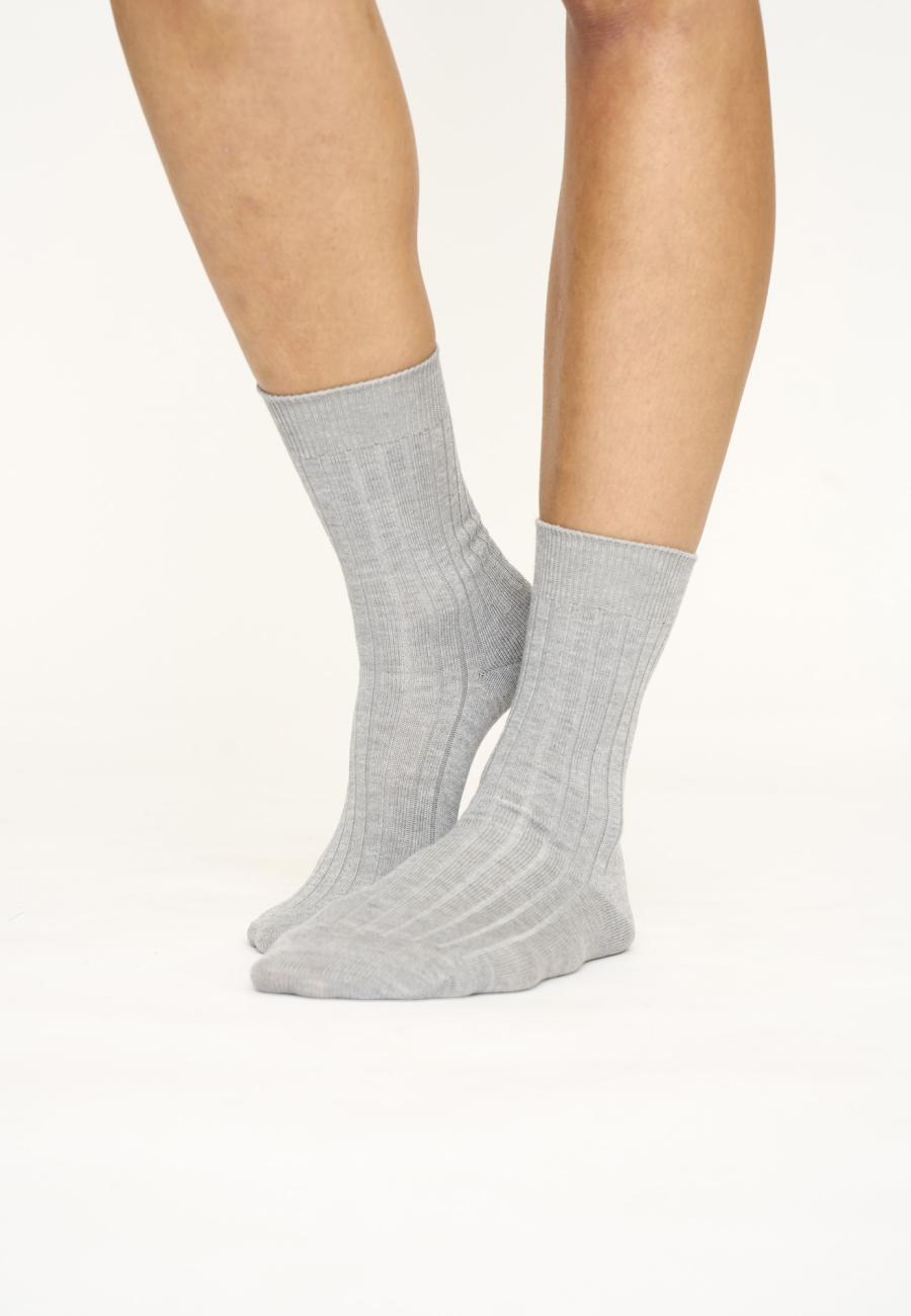 Strümpfe, Ripp | Bambus-Viskose | hellgrau -JBS of Denmark Women
