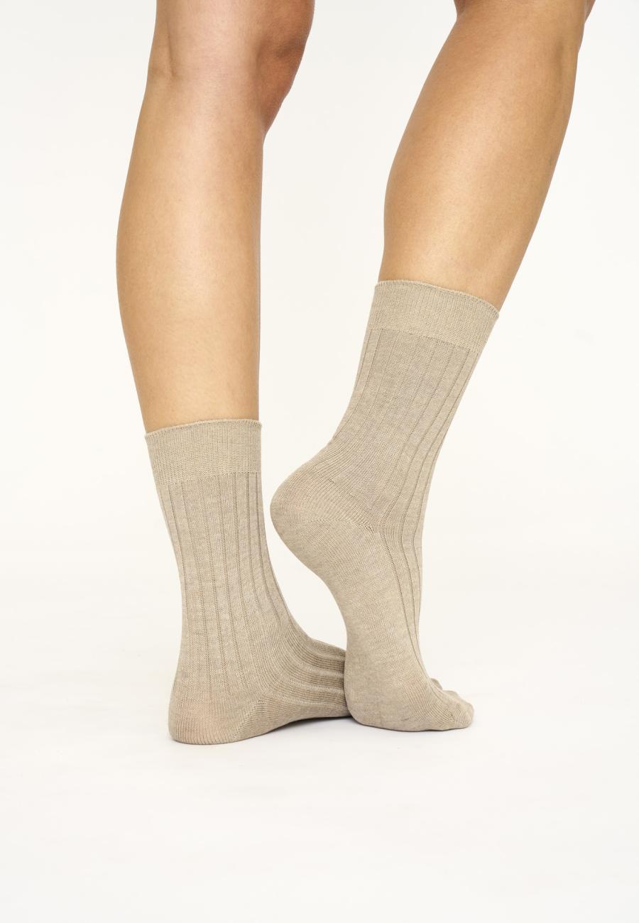 Strümpfe, Ripp | Bambus-Viskose | sand -JBS of Denmark Women
