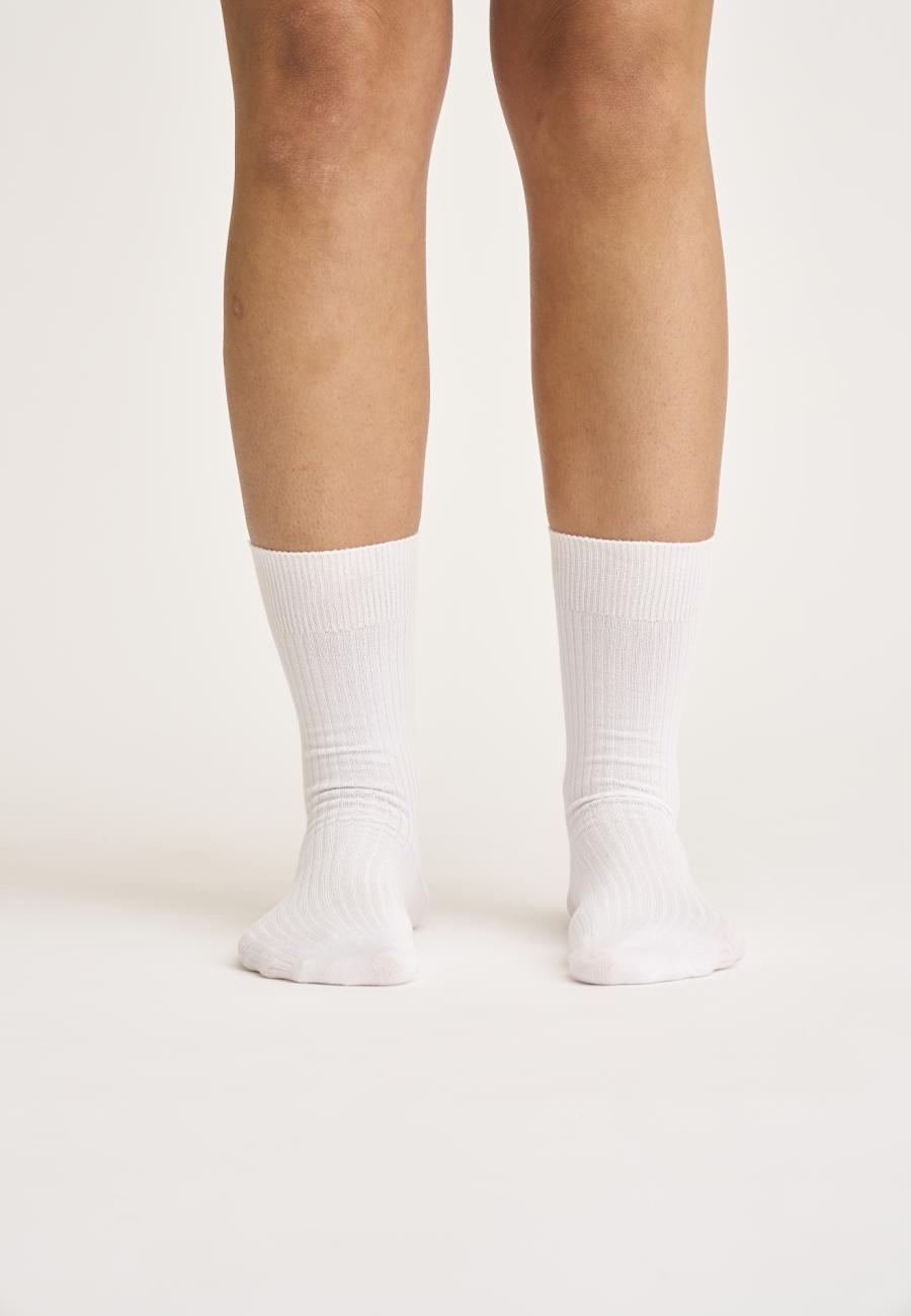 Socken „Ripp“ | Bambusviskose | Weiß -JBS of Denmark Women