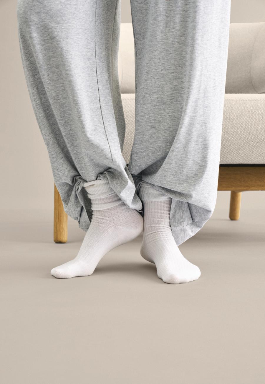Socken „Ripp“ | Bambusviskose | Weiß -JBS of Denmark Women