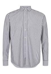 Pyjamashirt | Bio-Baumwolle | grau gestreift -JBS of Denmark Unisex