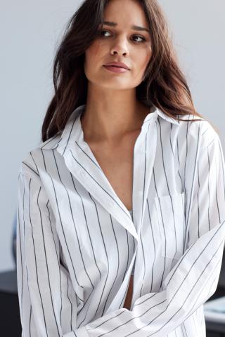 Pyjamashirt Unisex | Bio-Baumwolle | schwarz gestreift -JBS of Denmark Unisex