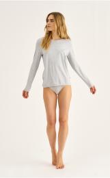 Langarm-Shirt | Bambus-Viskose | hellgrau melange -JBS of Denmark Women