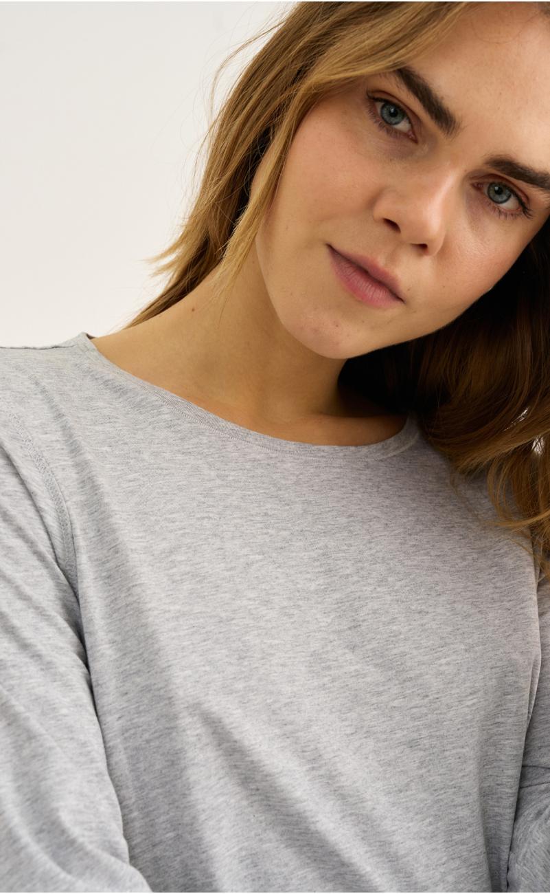 Langarm-Shirt | Bambus-Viskose | hellgrau melange -JBS of Denmark Women