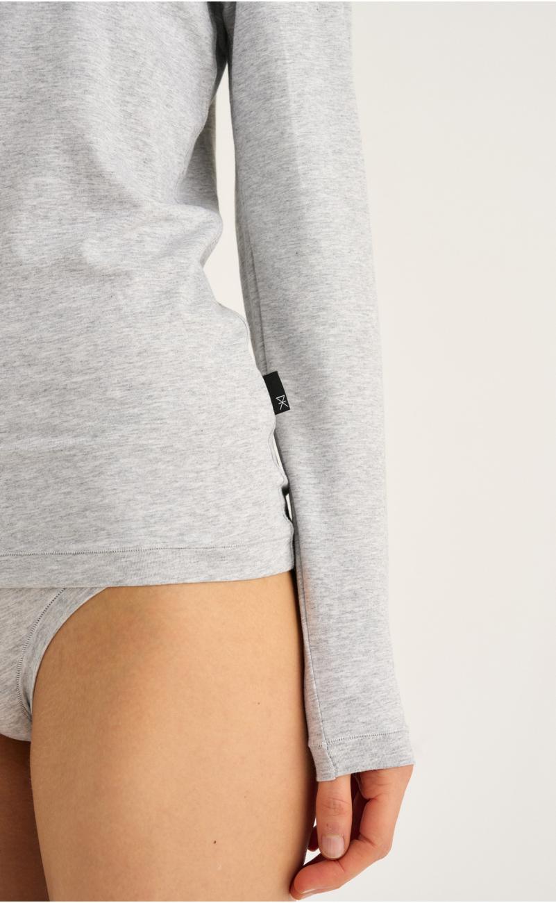 Langarm-Shirt | Bambus-Viskose | hellgrau melange -JBS of Denmark Women