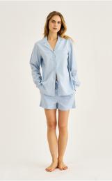 Pyjamashorts | Bambus-Viskose | blau gestreift -JBS of Denmark Women