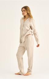 Pyjamahose | Bambus-Viskose | sand gestreift -JBS of Denmark Women