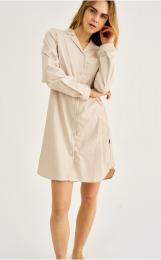 Nachthemd | Bambus-Viskose | sand gestreift -JBS of Denmark Women