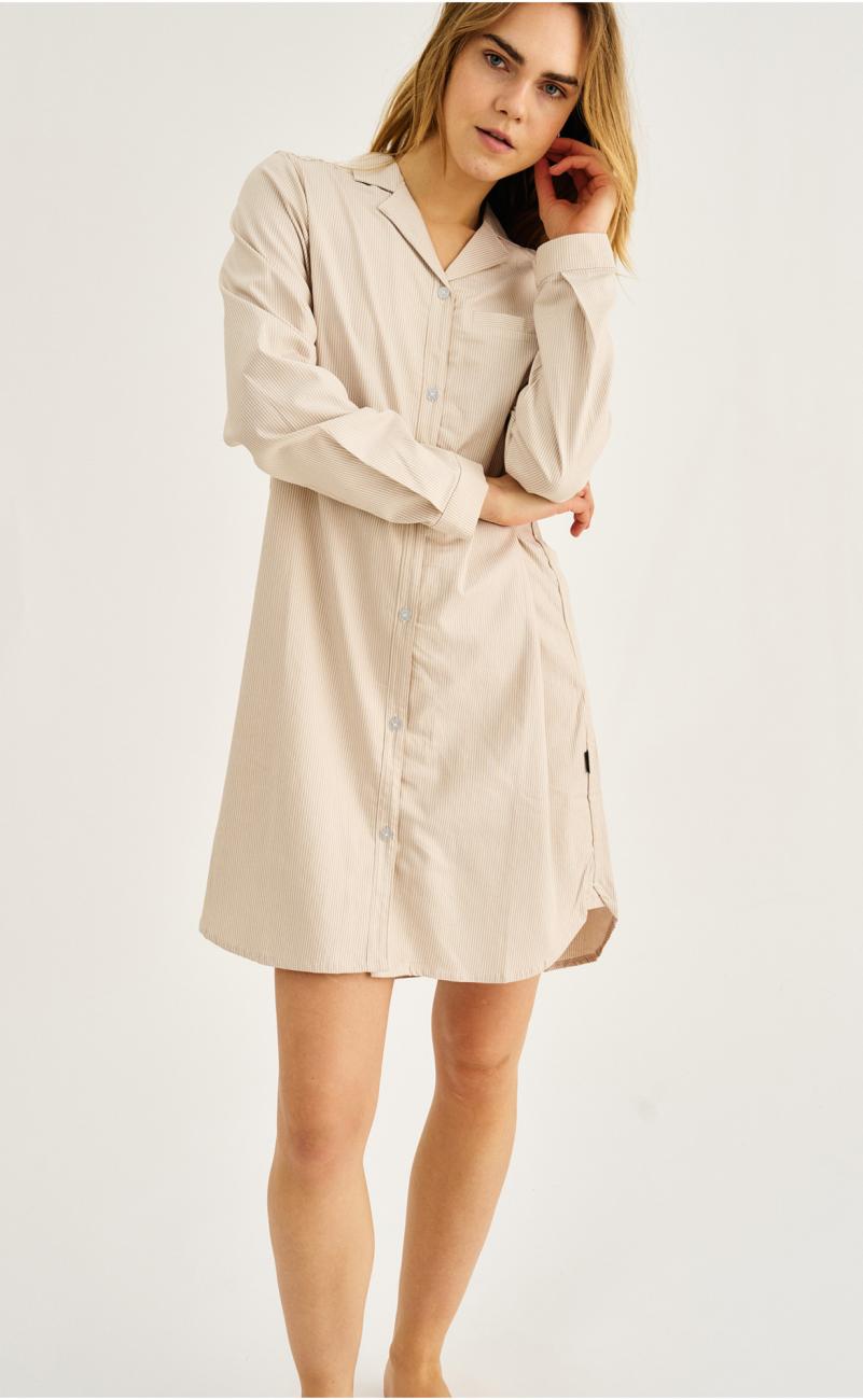 Nachthemd | Bambus-Viskose | sand gestreift -JBS of Denmark Women