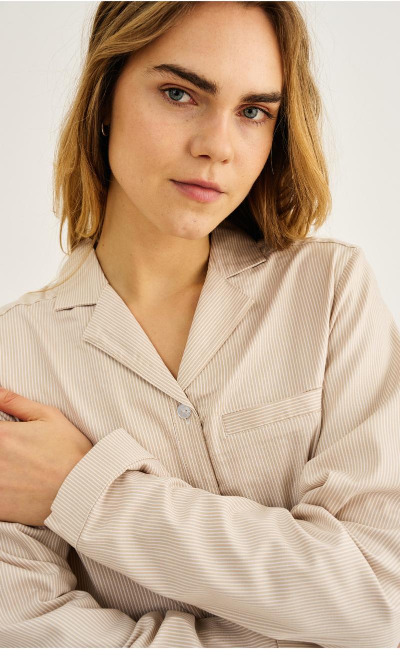 Nachthemd | Bambus-Viskose | sand gestreift -JBS of Denmark Women