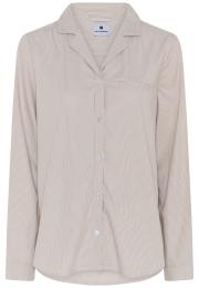 Pyjamashirt, langarm | Bambus-Viskose | sand gestreift -JBS of Denmark Women