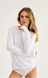 Langarm-Shirt | Bambus-Viskose | weiß -JBS of Denmark Women