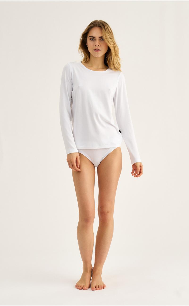 Langarm-Shirt | Bambus-Viskose | weiß -JBS of Denmark Women