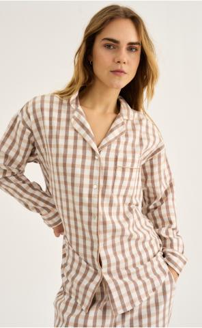 Pyjamashirt, Flanell | 100% Bio-Baumwolle | braun -JBS of Denmark Women Pyjamashirt, Flanell | 100% Bio-Baumwolle | braun -JBS of Denmark Women