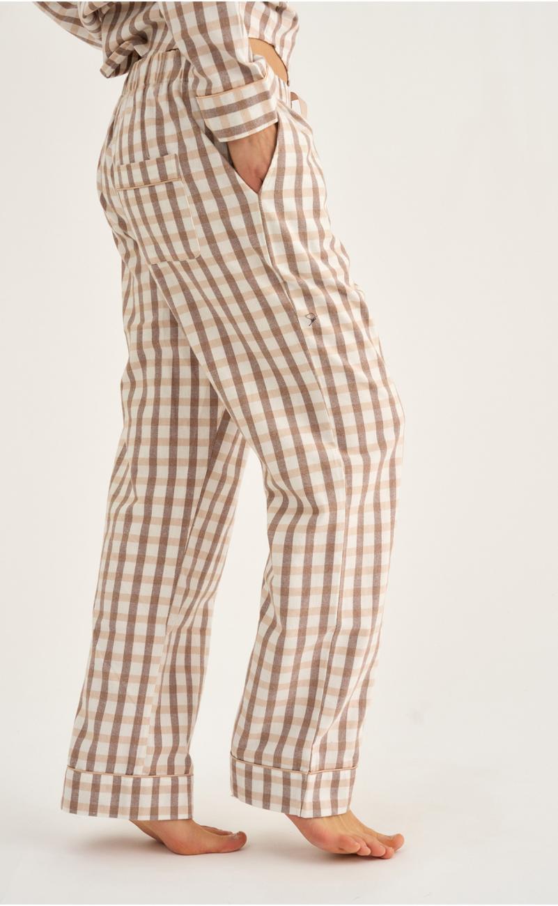 Pyjamahose, Flanell | 100% Bio-Baumwolle | braun -JBS of Denmark Women