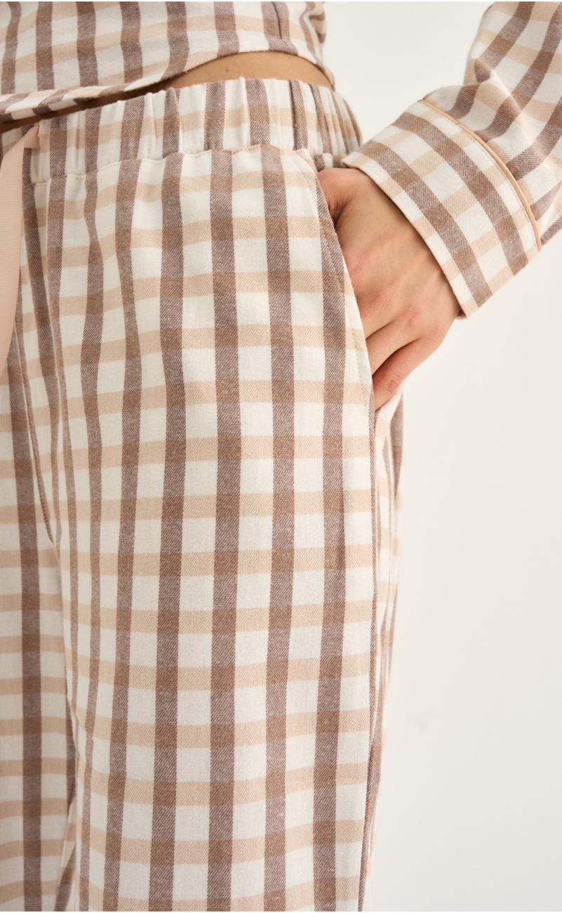 Pyjamahose, Flanell | 100% Bio-Baumwolle | braun -JBS of Denmark Women