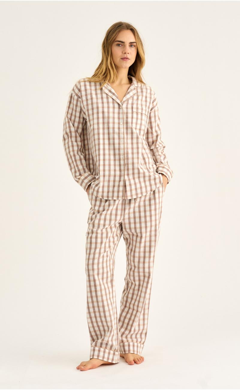 Pyjamahose, Flanell | 100% Bio-Baumwolle | braun -JBS of Denmark Women