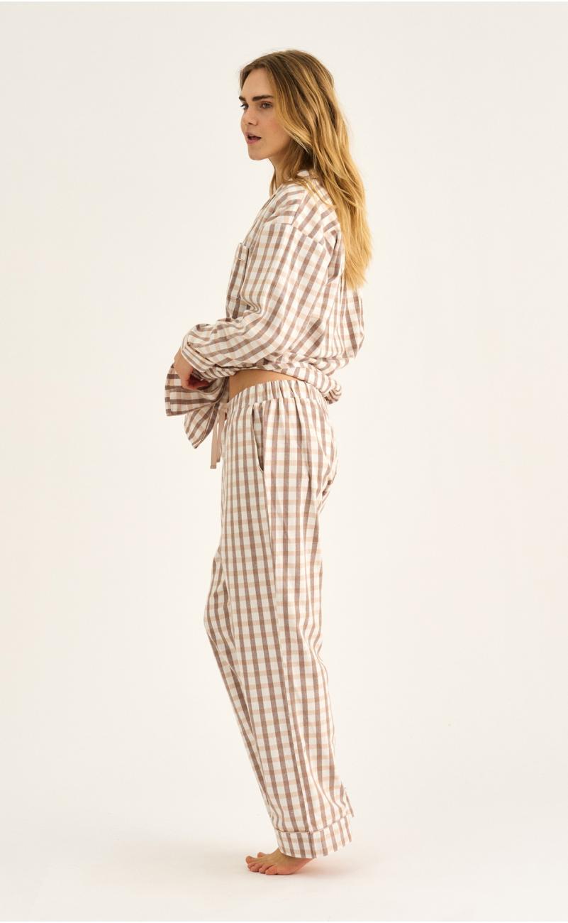 Pyjamahose, Flanell | 100% Bio-Baumwolle | braun -JBS of Denmark Women