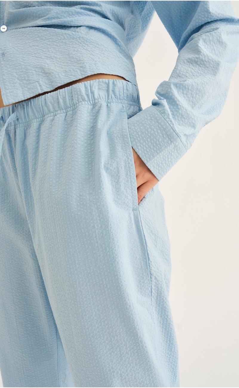 Pyjamahose, Seersucker | Bambus-Viskose | blau -JBS of Denmark Women