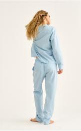 Pyjamahose, Seersucker | Bambus-Viskose | blau -JBS of Denmark Women