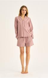 Pyjamashorts, Seersucker | Bambus-Viskose | rosé -JBS of Denmark Women