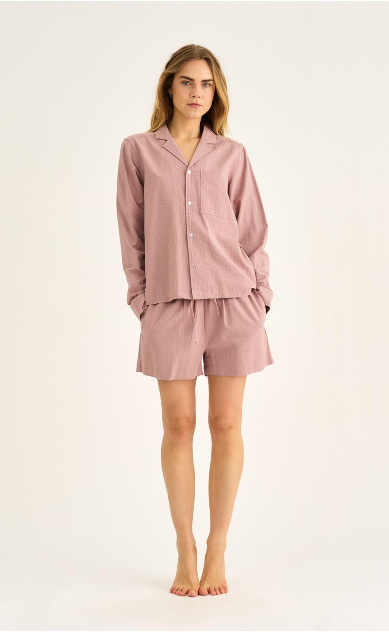Pyjamashorts, Seersucker | Bambus-Viskose | rosé -JBS of Denmark Women