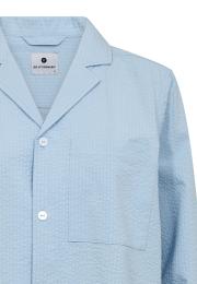 Pyjama-Hemd, Seersucker | Bambus-Viskose | blau -JBS of Denmark Women