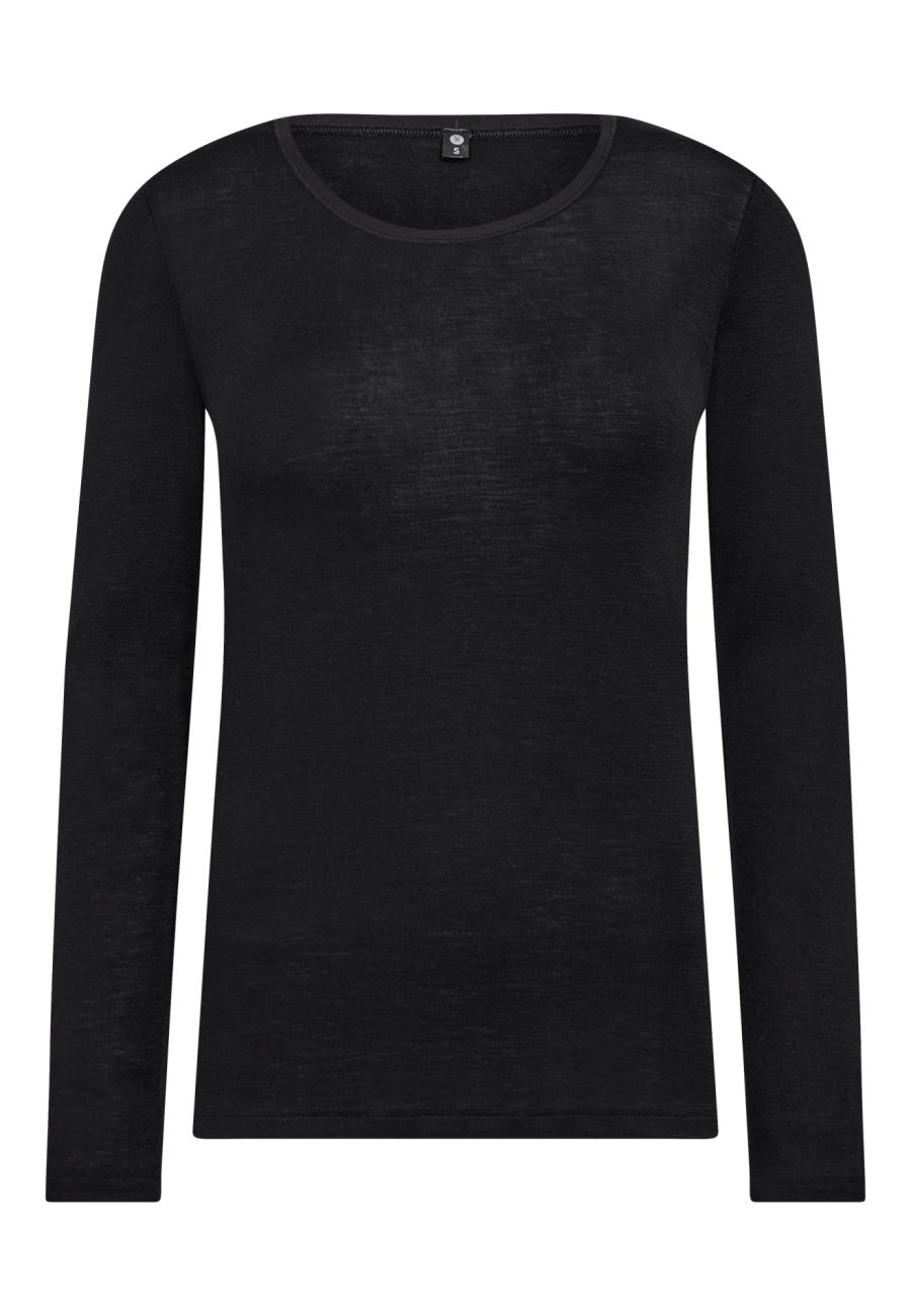 Langarm-Shirt | 100% Bio-Wolle | Schwarz -JBS of Denmark Women