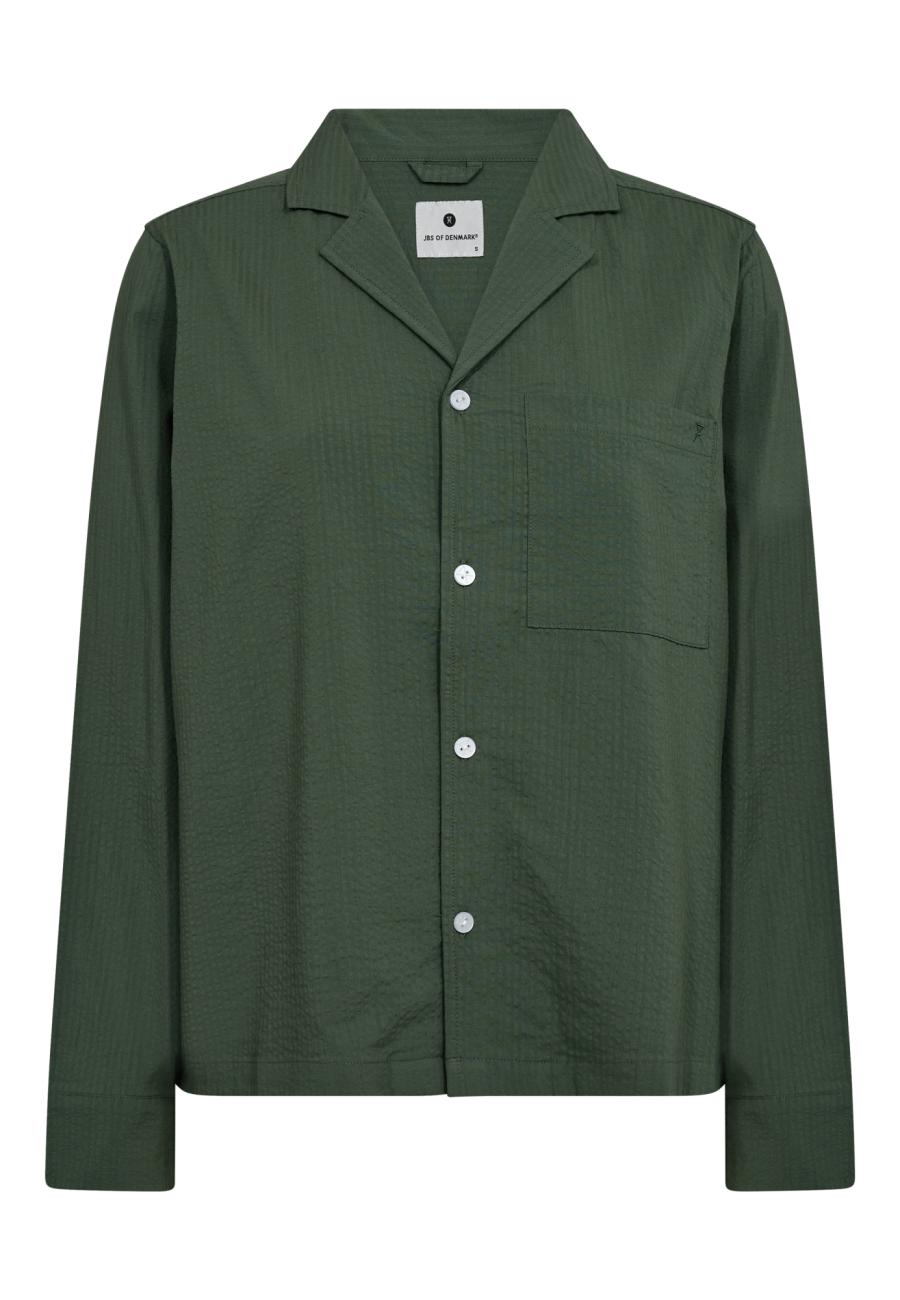 Pyjamashirt, Seersucker | Bambus-Viskose | grün -JBS of Denmark Women