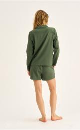 Pyjamashirt, Seersucker | Bambus-Viskose | grün -JBS of Denmark Women