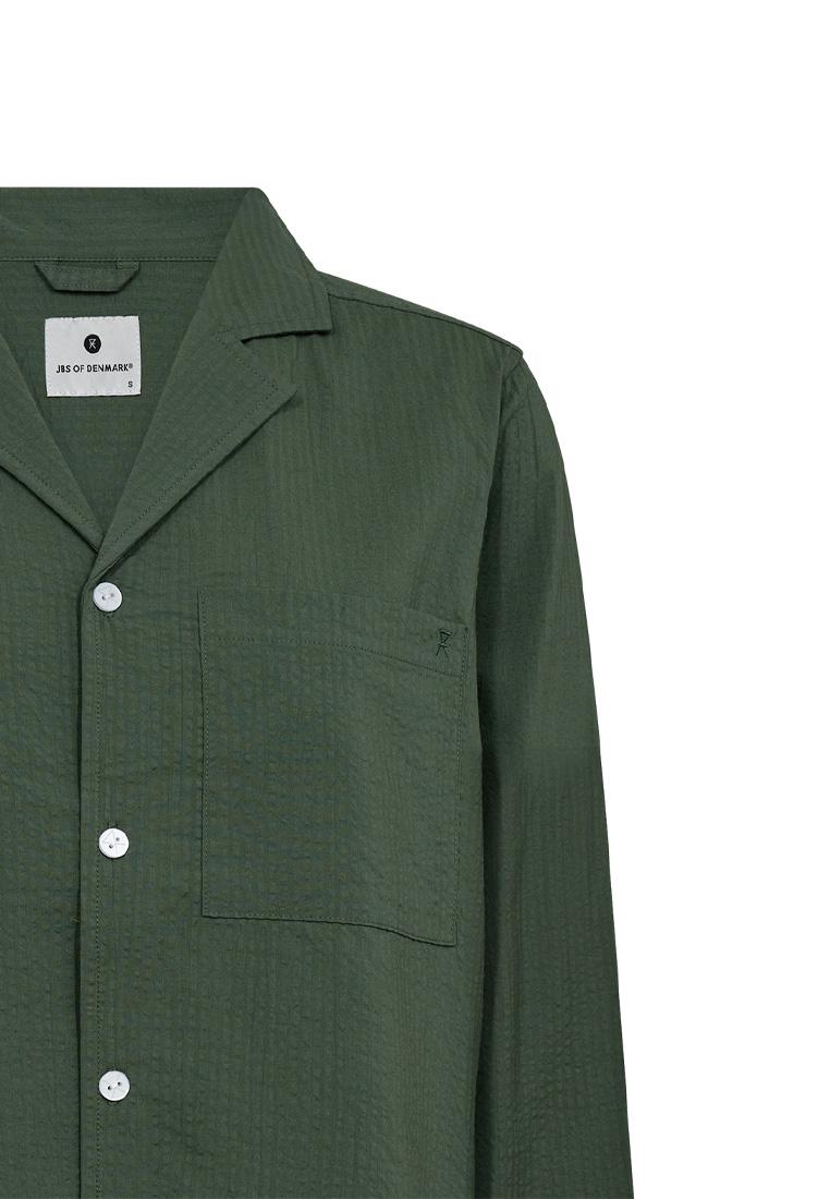 Pyjamashirt, Seersucker | Bambus-Viskose | grün -JBS of Denmark Women