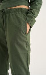 Pyjamahose, Seersucker | Bambus-Viskose | grün -JBS of Denmark Women