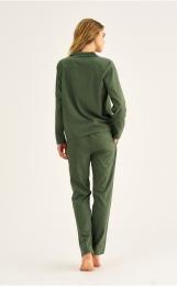 Pyjamahose, Seersucker | Bambus-Viskose | grün -JBS of Denmark Women