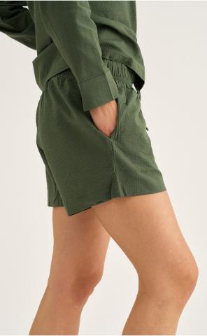 Pyjamashorts, Seersucker | Bambus-Viskose | grün -JBS of Denmark Women