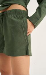 Pyjamashorts, Seersucker | Bambus-Viskose | grün -JBS of Denmark Women