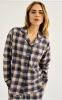Pyjamashirt, Flanell | 100% Bio-Baumwolle | blau kariert -JBS of Denmark Women