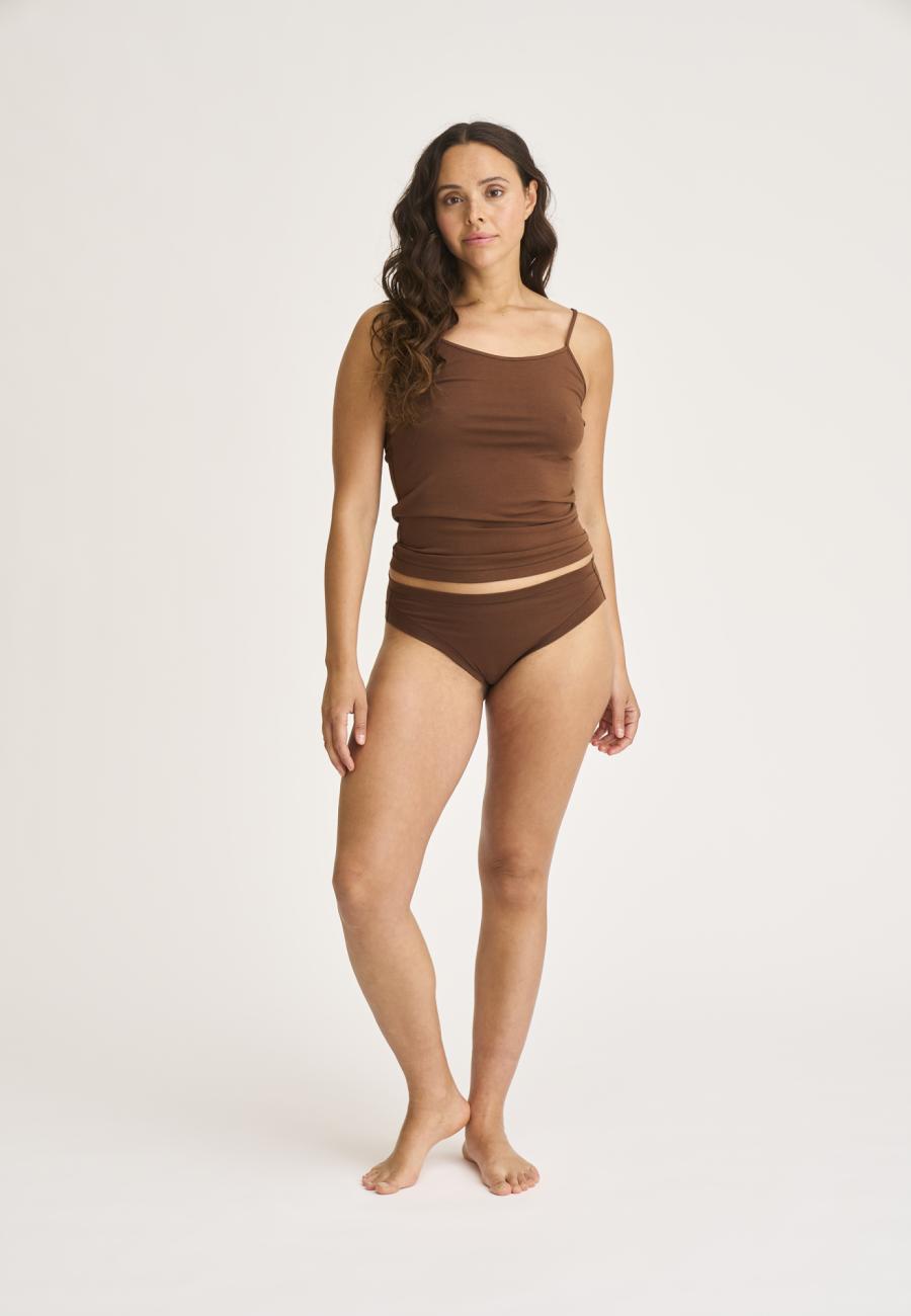 Spaghettiträger-Top | Bambusviskose | Braun -JBS of Denmark Women